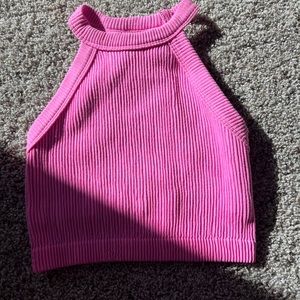 Aerie high neck pink woman's crop top